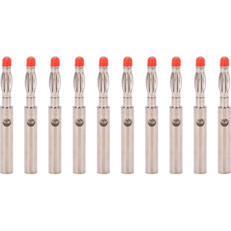Lot de 10 fiches bananes mâles 4.0mm en cuivre 21.430 pour instruments de test (1/5)