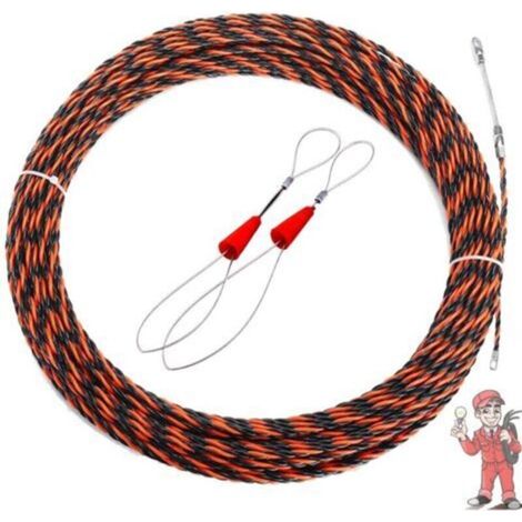 Aiguille Electricien Rigide , Aiguille Electricien , 50M , Tire-Fil Électrique de 5mm de Diamètre , Aiguille de Tirage Rétractable pour Câbles et Rallonges Électriques