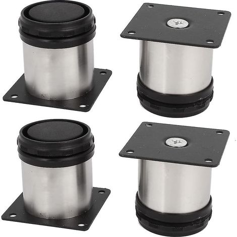 Pieds de meubles ronds réglables en acier inoxydable, 50 x 50 mm, lot de 4 (1/5)