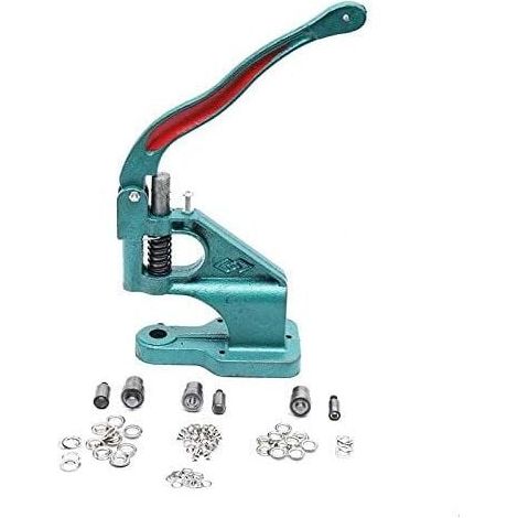 Presse à Œillets, Kit d'Outils de Poinçonnage Manuel Machine à Œillets Robuste, avec 3 Matrices (6 mm/10 mm/12 mm) et 1500 œillets argentés pour Tissu Cuir Artisanat Rideaux Pince emporte pièce