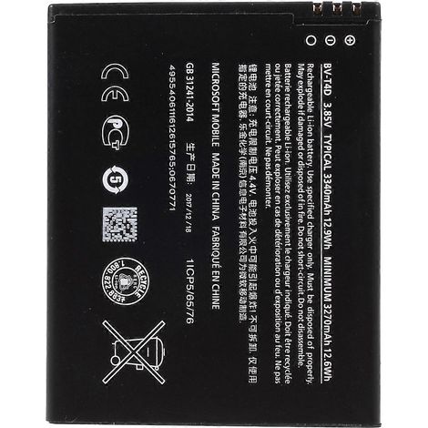 Batterie de remplacement Li-ion polymère 3,85 V 3 270 mAh pour Microsoft Lumia 950 XL (Référence : BV-T4D) (avec (1/4)