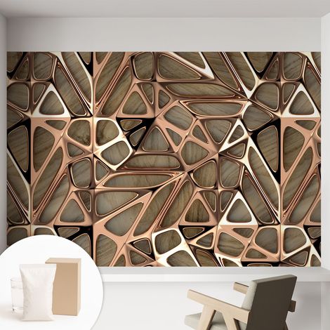 Papier peint intissé avec imprimé installation simple qualité excellente sans désordre - Colle incluse gratuite Motif géométrique 152x104 cm (1/5)
