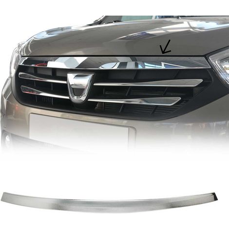 Moulure Garniture de Calandre Pare-chocs Avant Compatible avec Dacia Lodgy Dokker Express 2012-2022, Baguette de Calandre en Acier Inoxydable Argent (1/5)