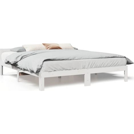 Maison Exclusive - Giroletto senza Materasso Bianco 160x200 cm Legno Massello Pino