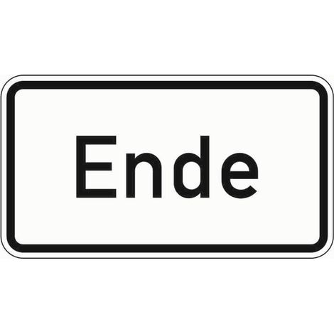 Zusatzschild 1012-31, 231x420 mm, Ende, RAL-Gütezeichen Folie RA1