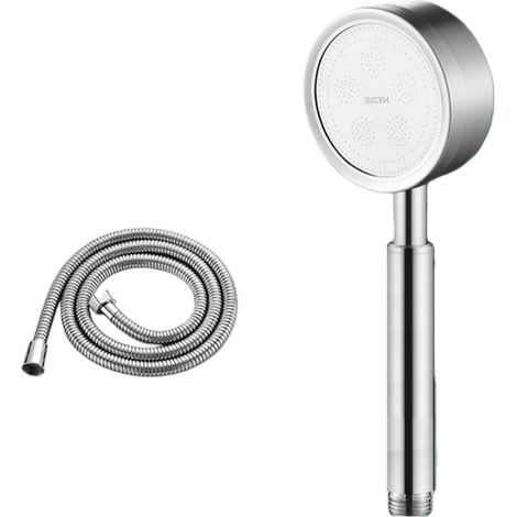 Téléphone douche à main économiseur d'eau, pommeau de douche universel en acier inoxydable, haute pression, facile à installer G1/2 (1/5)