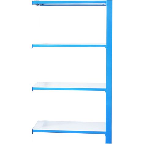 OFFICLICK Étagère 4 étagères en métal sans vis (150x90x40cm) BLEU ET BLANC (1/2)