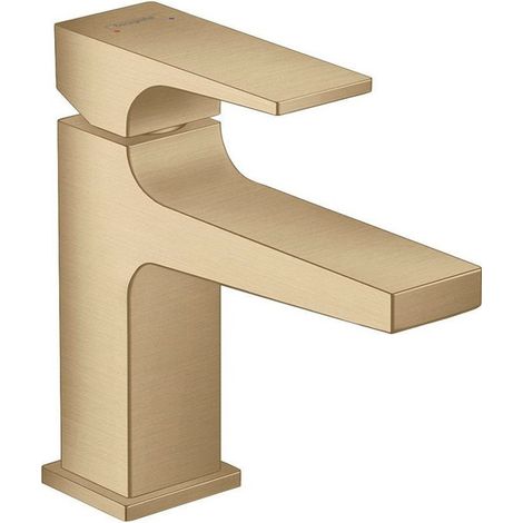 mitigeur de lavabo 100 poignée manette bec court, bonde Push-Open bronze brossé