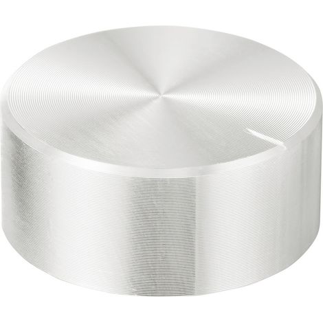 TRU COMPONENTS TC-11696496  Drehknopf mit Knopfmarkierung Silber (Ø x H) 30 mm x 13 mm Aluminium, Pl (1/4)