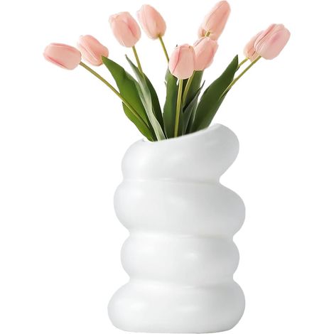 Vases à fleurs en plastique spiralés, vases modernes et minimalistes, petits vases à bourgeons, décoration florale pour la maison ou un bureau. (1/4)
