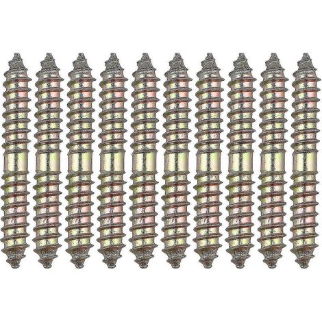 Lot de 10 chevilles de fixation pour meubles - Tête double M8 x 60 mm - Bois sur bois