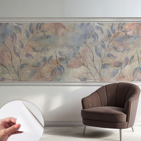 Fotomurale adesivo - parete decorativa - decorazione casa - stile moderno parete - Foglie astratte 250x104 cm (1/5)
