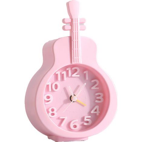 Alarm Clock Creative Digital Desk Time Clock Novelty Bedside Clock Model Figurine Ornament,Pink