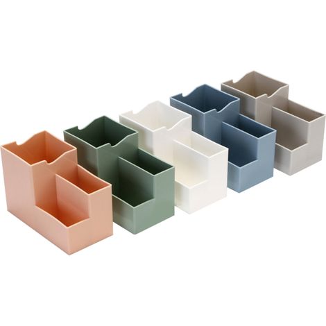 Pot à crayons multifonction, organiseur de bureau avec emplacement spécial pour téléphones portables et porte - notes autocollantes (1/5)
