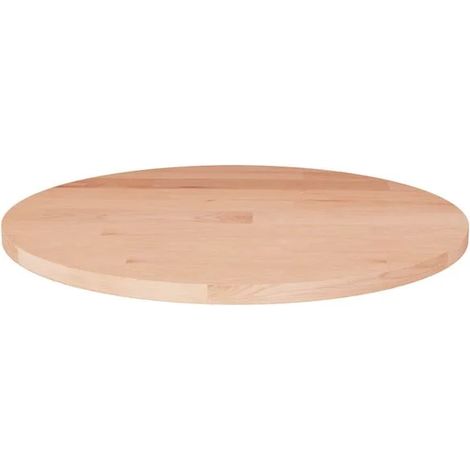 Plateau de Table Rond en Chêne Massif Brut, Diamètre 30 cm, Épaisseur 1,5 cm (1/4)