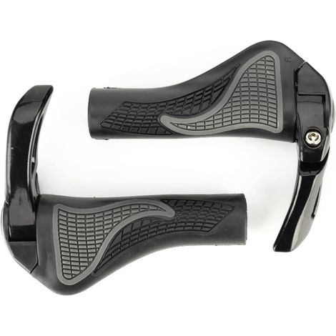 Poignées de vélo ergonomiques noires avec fixation de verrouillage, poignées de guidon antidérapantes absorbant les chocs pour draisienne et VTT (1/4)