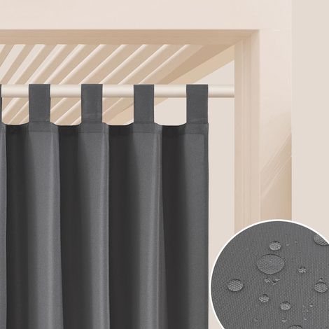 1 Pièce Rideau D'extérieur, Imperméable, 8 Pattes, Gris Foncé, Pour Jardin Terrasse Pergola