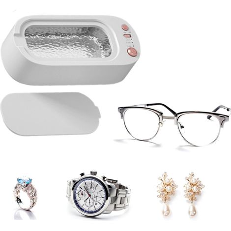 Mini máquina limpiadora ultrasónica para joyas, gafas, relojes e instrumental dental. (1/2)