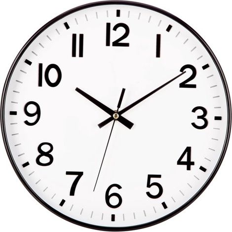 Orologio da parete moderno e minimalista in legno (bianco + nero, 24,5 cm) (1/5)