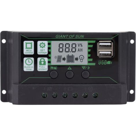 Contrôleur de charge solaire PWM, double port USB, identification automatique, chargeur de panneau photovoltaïque pour usage industriel, 5 V, 100 A (1/4)