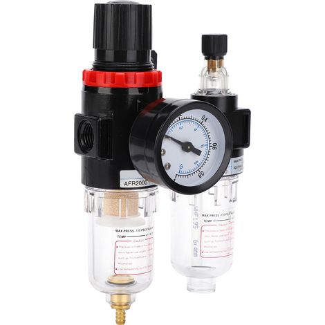 Soupape de régulation de pression, manomètre, séparateur air/huile/eau, filetage G1/4, AFC2000, 0,95 MPa (1/5)