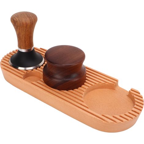 Kaffeetamper-Set mit Holzgriff, rutschfester Oberfläche, L-förmiger Sockel (58 mm/2,3 Zoll) für die Küche (1/5)