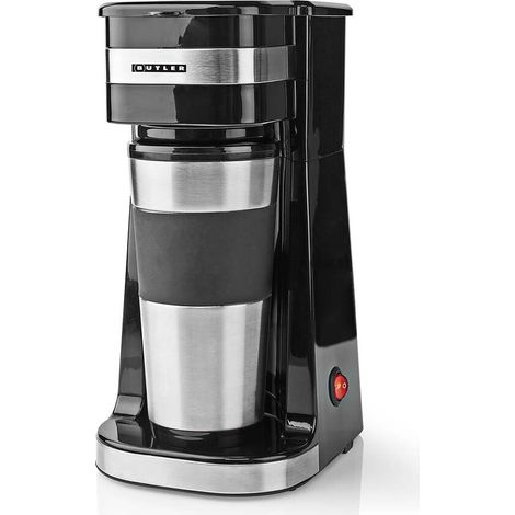 Butler Einzelportions-Kaffeemaschine / 0,4 l / 750 W / Isolierter Reisebecher / Automatische Abschaltung / Schwarz