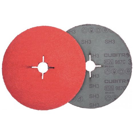 Disque fibre Cubitron II 987 C D.125mm K.60+ INOX grain céramique 3M (Par 25)