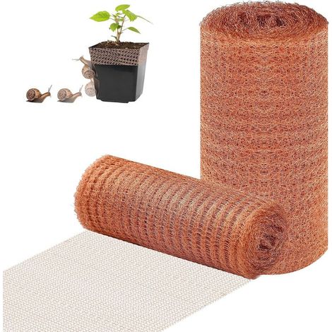 Rouleaux de Filet Cuivre Anti Limace (Total 16 M), 12,7 cm de Large Filet Anti Limaces Et Escargots, Double Grillage Anti Rongeur, Facile à DéCouper (10M+6M) (1/5)