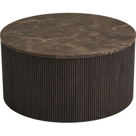 Ida table basse Ø80 cm décor marbre brun. (1/5)