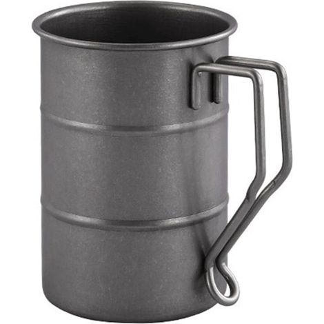 1 chope à bière de style industriel rétro, gobelet en acier inoxydable 304, tasse de camping en plein air détressée, vaisselle de voyage, 350 ml (1/5)