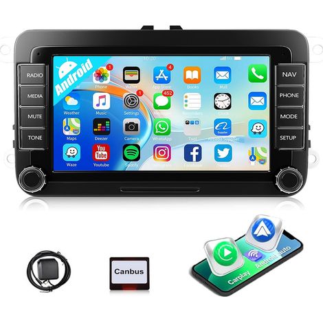 Autoradio Android 15 Carplay pour VW Touran GOLF 5 6 Caddy GPS Navi WIFI RDS - 2+64G (1/5)