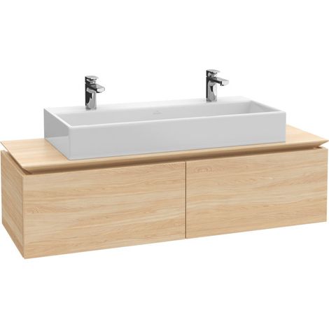 Villeroy & Boch Legato Vanity unit B609, 1200x380x500mm, lavabo centrale, illuminazione LED- illuminazione, colorazione: Bianco Lucido - B609L0DH (1/3)