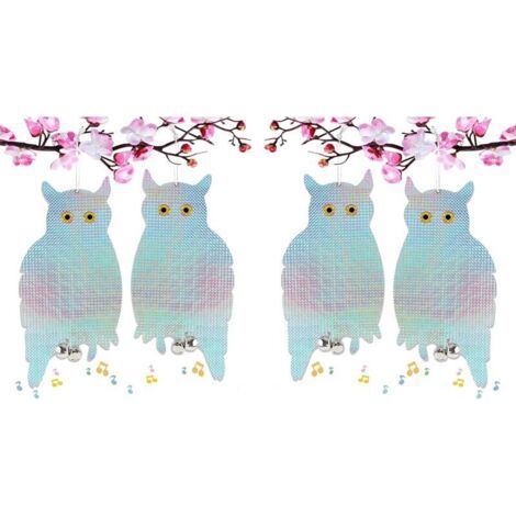 【Phantasy】 4er-Set Eulenabwehrmittel für Tauben/Vögel, reflektierende Vogelscheuchen vertreiben Tauben, Tauben abschrecken, Tauben fernhalten, Anti-Taubenglocke, dekorativer Schutz für Balkon-Gemüsega