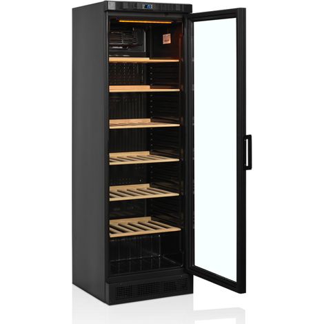 Cave à Vin pour 118 Bouteilles CPV1380E Porte Vitrée/Battante - Couleur Noire - Tefcold