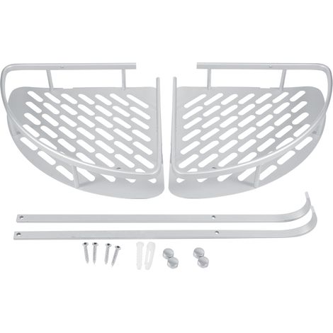 Etagere Douche Triangle Aluminium Alliage Double Couche Salle De Bain Cuisine 1 Piece (1/5)