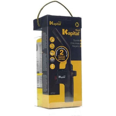 Kit Soplete Encendido Piezoeléctrico + 2 Botellas Map-Plus KAPITAL KT747P