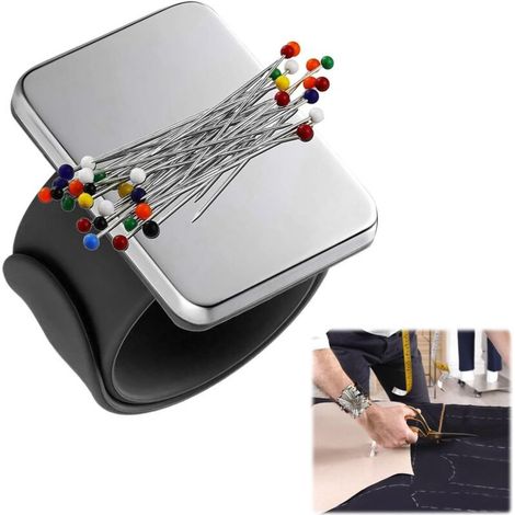 XEPHO Bracelet Magnétique pour Épingles et Aiguilles, Coussin de Couture Magnétique, Coussin magnétique à épingles à Coudre - Porte-Épingle Magnétique Couture - Accessoire Pratique pour Bricolage et C (1/5)