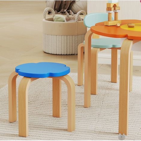 MEUBLIV Mesa y sillas infantiles 69x69x45 cm multicolor con almacenamiento (1/5)
