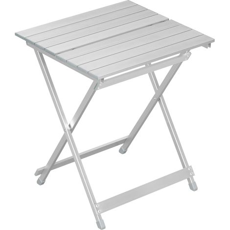 Aluminium Folding Camping Table, 50.5 x 47 x 59.4 cm, Silver Ultralight Portable Folding Picnic Table (1/5)
