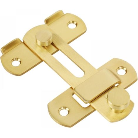 Loquet de porte basculant robuste, serrure de sécurité coulissante pour grange, clôture en bois, doré (petit modèle) (1/4)