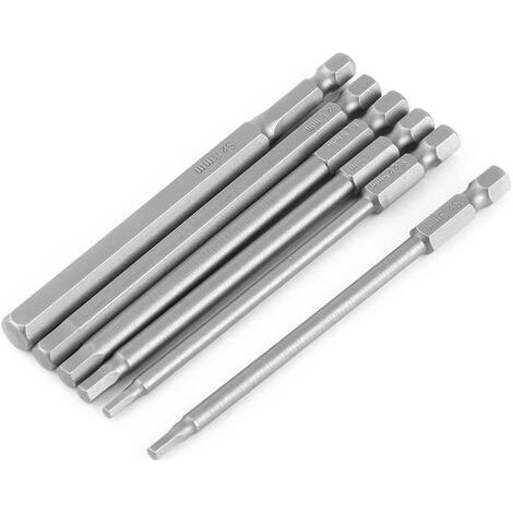 Lot de 6Pcs 100mm H2.5-H8 1/4" Embouts de Vissage Magnétique Extension Tournevis Queue Hexagonal (1/5)
