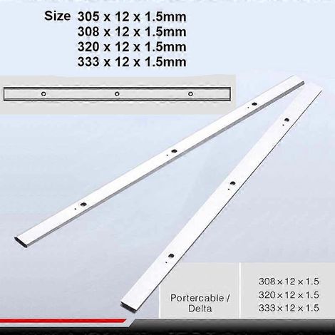 Lot de 2 lames de rechange HSS 320/333/308/30512 mm pour raboteuse Porter PC305TP et Delta, coupe-câbles à double tranchant de 12 à 13 pouces. (1/4)