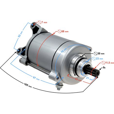 Motor de arranque para motocicleta CG150 de 150 cc, 9 dientes.