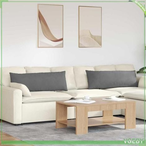 Coussins de canapé - FAFEISY - Moderne - Rectangulaire 120 x 40 cm - Lot 2 pièces - Housses déhoussables zippées (1/5)
