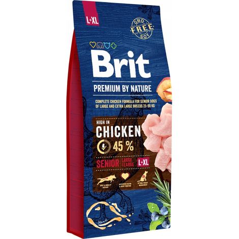 Brit Premium By Nature Trockenfutter für Hunde Senior L XL 15 kg (1/2)