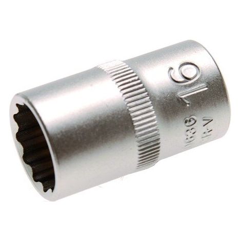 BGS Steckschlüssel-Einsatz Zwölfkant Antrieb Innenvierkant 12,5 mm (1/2") SW 16 mm - 10636