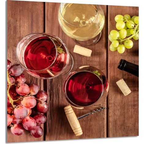 GLASPLATTE FÜR KÜCHE 60x65 Wein