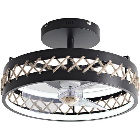 Lampada a ventaglio a LED con dettagli in corda PURLINE CEILY ROPE