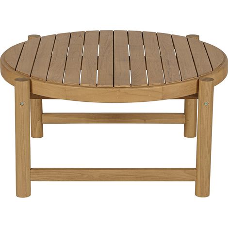 Mesa baja de jardín redonda de madera teca maciza D80 cm MOANA (1/4)
